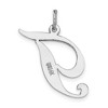 Black Bow Jewelry 14k White Gold, Ella Collection, LG Fancy Script Initial Pendant A-W - 3 of 4