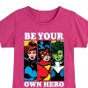 Girls' - Marvel - Be Your Own Hero Fitted Short Sleeve Graphic T-Shirt - 2 of 4