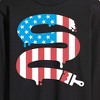 Men's - Instant Message - Paintbrush Painting American Flag Long Sleeve Graphic T-Shirt - 2 of 4