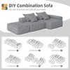GDFStudio Nivara 127.56'' Oversized 3-Seater Modular Chenille Upholstered Sectional Sofa with Ottoman and 4 Pillows - 4 of 4