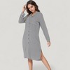 Anna-Kaci Lounge Women's Woven Stripe Long Sleeve Button Down Sleep Shirt with Lapel Collar and Curved Hem - 2 of 4