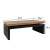 Rectangle Wood Coffee Table,47" Mid Century Modern Farmhouse Wooden Coffee Tables for Living Room Natural Solid Firwood Tabletop-Cuddlewood - 4 of 4