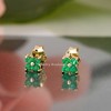 Jewelry Avalanche Womens 14K Gold 0.24ctw Emerald 4-Stone Stud Earrings Push Backings - 4 of 4
