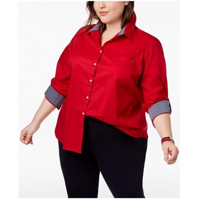 Tommy Hilfiger Womens Cotton Utility Button Up Shirt