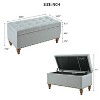 GDFStudio Lyraen Mid-Century Modern Linen Upholstered Tufted Storage Ottoman - 3 of 4
