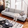 ATJafurn 116'' Oversized Corduroy Sofa With Armless And Removable Pillows, Modern Extra Long Upholstered Couch For Living Room And Office, Grey - 2 of 4