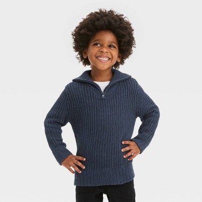 Cat Jack Brandclub Toddler Boys Mock Neck Sweater Cat Jack Navy Blue 5T