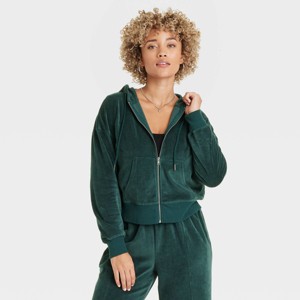 Women's Leisure Studio Velour Hoodie Sweatshirt - Universal Thread™ - 1 of 4