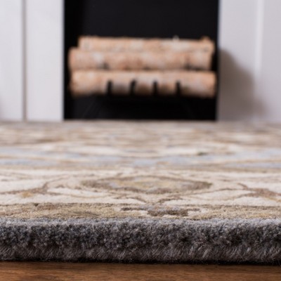 Light Blue and Beige Hand-Tufted Wool Area Rug