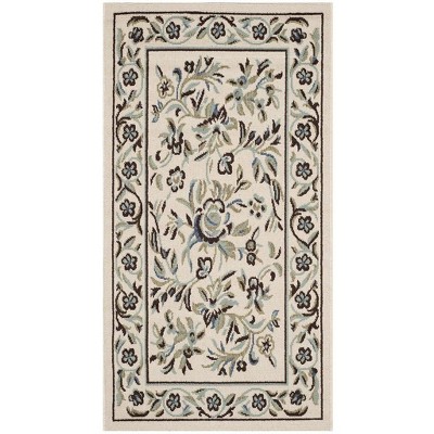 Floral Elegance Cream & Green Reversible Outdoor Rug 5' x 7'