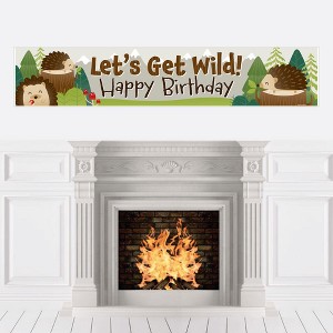 Big Dot of Happiness Forest Hedgehogs - Happy Birthday Woodland Decorations Party Banner - 1 of 4