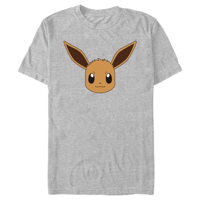 Men's Pokemon Eevee Face T-shirt - Athletic Heather - Medium : Target