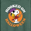 Women's - Peanuts - Hooked On Halloween Lightweight French Terry Wide Neck Long Sleeve Shirt - 2 of 4