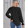 Womens V Neck Blouse Long Sleeve Lace V Neck Ruffled Sleeve Tops Tunic Blouse Long Sleeve T-Shirts,Black - S - 2 of 4