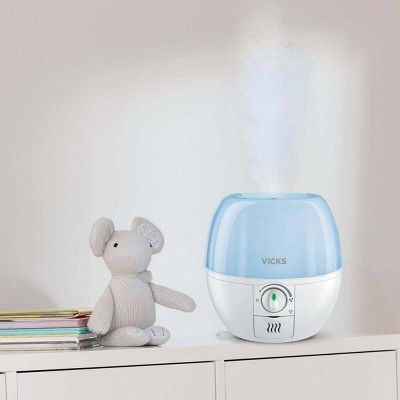 White Compact Ultrasonic Humidifier Diffuser with Nightlight