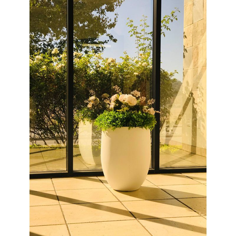 Rosemead Home &#38; Garden, Inc. 17&#34; Wide Modern Concrete Indoor Outdoor Planter Pot Pure White, 6 of 11