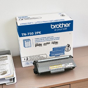 Brother TN750 Black Toner Cartridge - Twin-pack - TN7502PK - 1 of 4