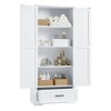 Akoasm 69 in. H MDF Board Bathroom Storage Cabinet with Two Doors, One Drawer & Adjustable Shelf-White - 4 of 4