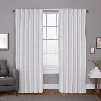 Set of 2 96"x52" Zeus Solid Textured Jacquard with Blackout Liner Hidden Tab Window Curtain Panel White - Exclusive Home