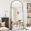 Arched Full Length Mirror 59 inchx 19 inch Floor Mirror Freestanding Black Bedroom Living Room Cloakroom Full Body Mirror with Stand - 2 of 4