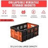 GustoWave 55L Heavy-Duty Collapsible Milk Crate – Foldable & Stackable Storage Bin with Handles, Holds 55 lbs, for Home, Garage, Office - 2 of 4