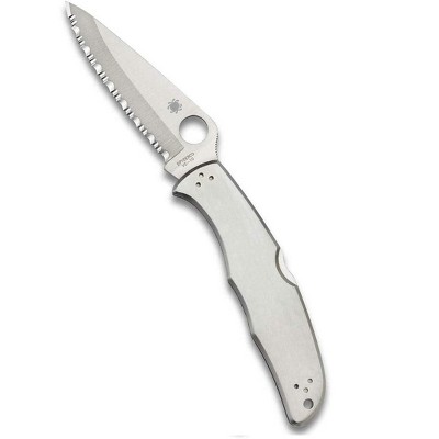 Spyderco Endura 4 Stainless Steel Pocket Knife with VG-10 Blade | Get Exceptional Cutting Performance with the Stainless Steel Handle, SpyderEdge