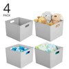 mDesign Plastic Deep Home Storage Organizer Bin with Handles, 4 Pack - 2 of 4