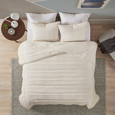 Full/Queen 3pc Ronan Cotton Chenille Coverlet Set Ivory