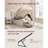 Twin Size Hydraulic Storage Bed Frame with Upholstered Headboard, 550 lb Capacity, Underbed Organizer, No Box Spring, Easy Assembly, Cappuccino Beige - 3 of 4