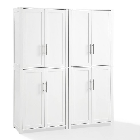 Bartlett Tall Storage Pantry with 2 Stackable Pantries White - Crosley