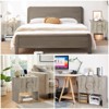 Nightstand Set of 2 Wide Fluted Nightstand with Charging Station, Wood Nightstand with 2 Drawers and Open Shelves, Modern Night Stand - 4 of 4