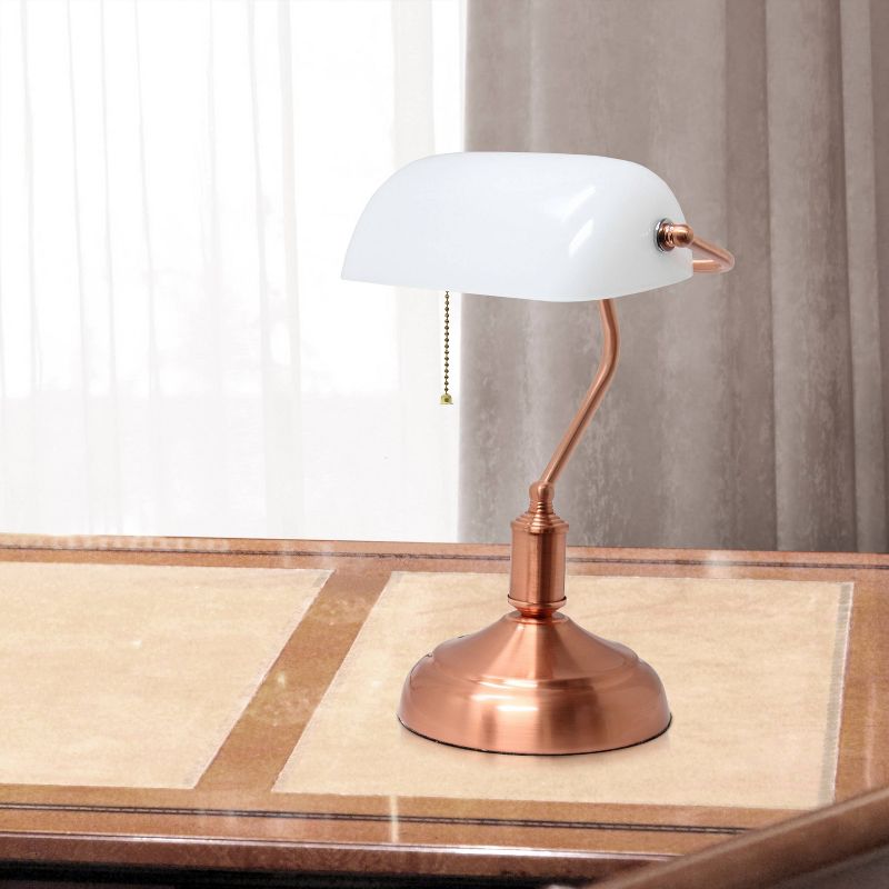  Executive Banker's Desk Lamp with Glass Shade - Simple Designs, 4 of 9