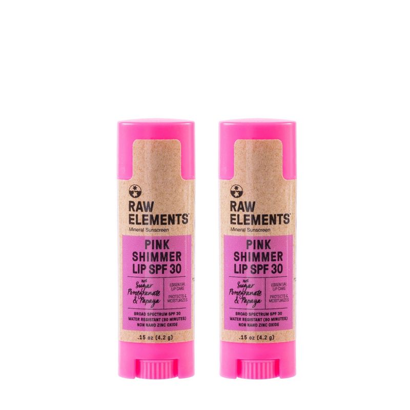 Raw Elements Mineral Pink Lip Shimmer - SPF 30+ - 2ct/0.3oz, 1 of 9