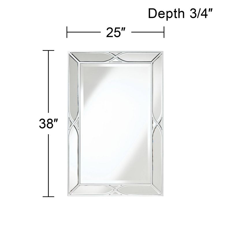 Noble Park Tryon Rectangular Vanity Decorative Wall Mirror Modern Beveled Silver Mirrored Frame 25" Wide Bathroom for Bedroom Living Room House Office, 4 of 8