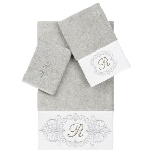 Linum Home Textiles 100% Turkish Cotton MONICA 3PC Embellished Towel Set - 1 of 4