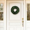 16.5 - Inch Round Boxwood Wreath Artificial Spring Summer Fall Winter Outdoor Indoor Front Door Wreath Durable Green Resistant - 3 of 4