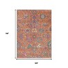 Orange Blue And Pink Floral Washable Indoor Outdoor Area Rug - 3 of 4