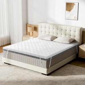Vipbear Extra Firm  Mattress Topper, Dual-Sided Flippable, High-Density Pad for Back Pain Relief, with Removable Cover - 1 of 4