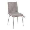 LumiSource Set of 2 Mason Stainless Steel Swivel Dining Chairs Walnut Wood/Gray - image 2 of 4