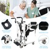 Hydraulic Patient Lift Chair, Adjustable Height, Split Seat Commode & Transfer Wheelchair - 4 of 4