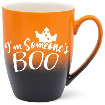 Elanze Designs I'm Someone's Boo Two Toned Ombre Matte Orange and Black 12 ounce Ceramic Stoneware Coffee Cup Mug