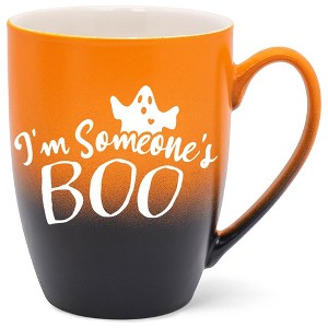 Elanze Designs I'm Someone's Boo Two Toned Ombre Matte Orange and Black 12 ounce Ceramic Stoneware Coffee Cup Mug - 1 of 4