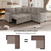 81" Chenille L-Shaped Sleeper Sectional Sofa with Bed & USB Ports - 4 of 4