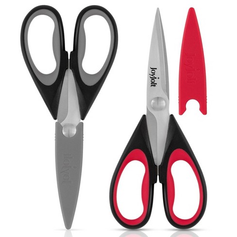 Joyjolt Kitchen Shears Heavy Duty Scissors With Sheaths - Set Of 2 Purpose  Utility Scissors Red/black : Target