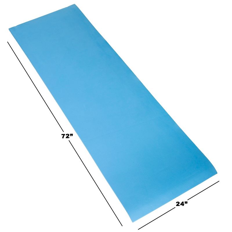 Extra Thick Yoga Mat 0.5" H – Durable Comfort Non-Slip Foam Workout Mat with Carrying Strap by Wakeman (Light Blue), 4 of 8