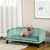 38" Velvet Dog Sofa with Soft Foam Cushion And Wooden Legs,Stylish Pet Couch Bed for Medium And Large Dogs–LAOTIES - 2 of 4