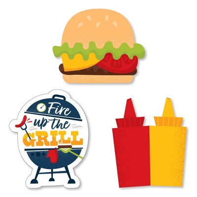 Big Dot of Happiness Fire Up the Grill - DIY Shaped Summer BBQ Picnic Party Cut-Outs - 24 Count