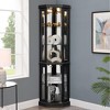 Okak Corner Curio Cabinet with 2 Glass Doors and Adjustable Tempered Glass Shelves, Corner Cabinet for Living Room, Kitchen - 2 of 4