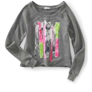 Aeropostale Womens Floral Woman Puff Paint Knit Sweater - 1 of 1