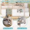 QingMoon Full Size Low loft Bed, Wood Kids Bed Frame with Stairs, Storage Shelf and Safety Guardrail, for Bedroom - 3 of 4
